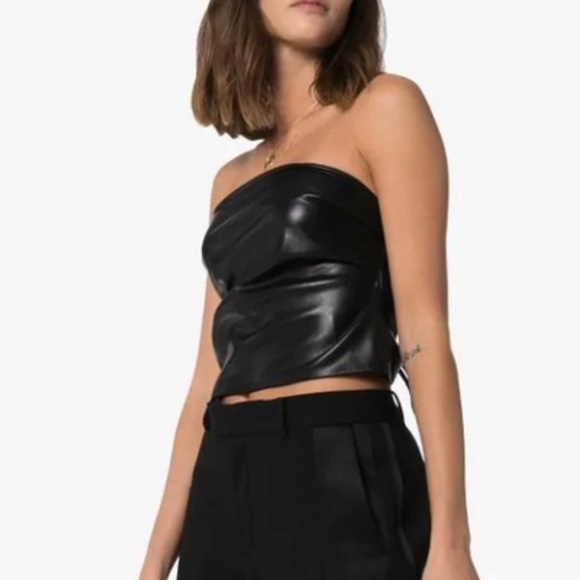 Nanushka Dalhia vegan leather tube top. Lace up back. Small. Never worn. No tags - Picture 2 of 5
